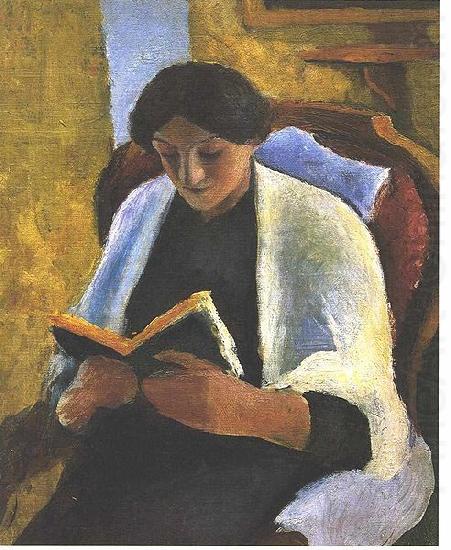 Reading woman, August Macke